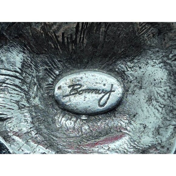 Rachel Roy Gunmetal Chain Silver Tone Rose Pendant Necklace Whimsy Goth Romance - Picture 11 of 11